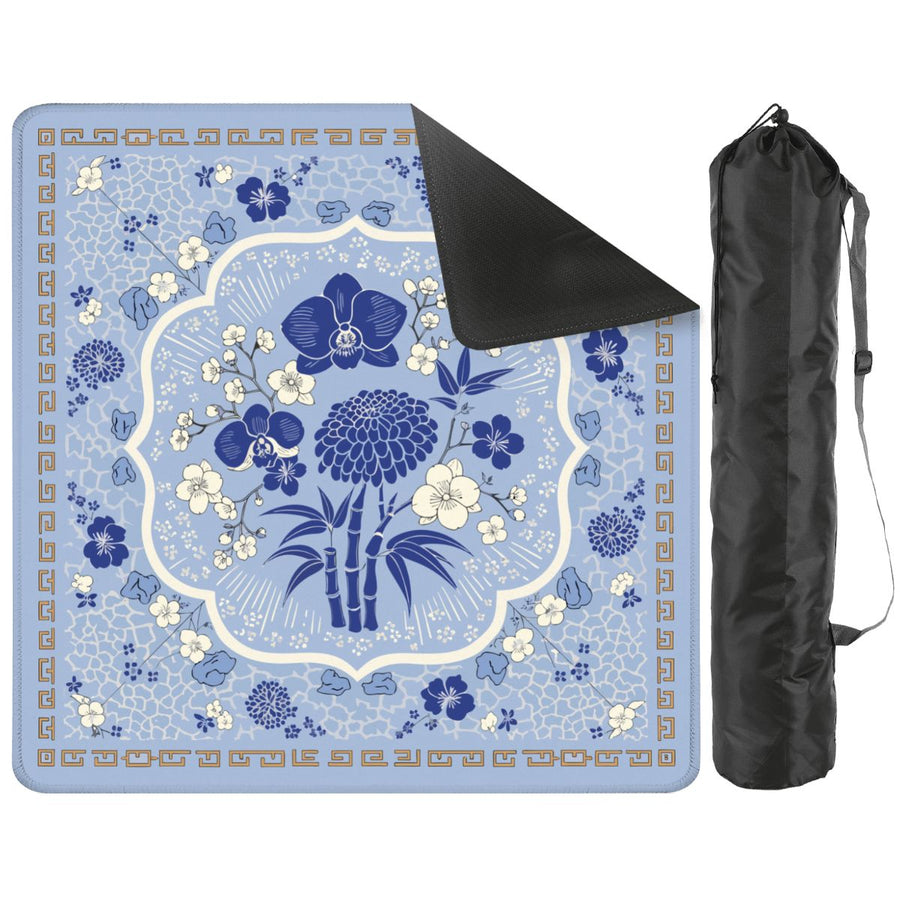 Four Gentlemen product mockup showing the folded mat and carrying bag